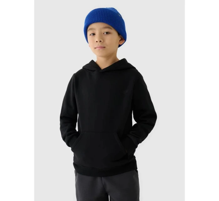 Chlapecká nepruhovaná mikina s kapucí 4F Junior 4FJWMM00TSWSM1292-20S