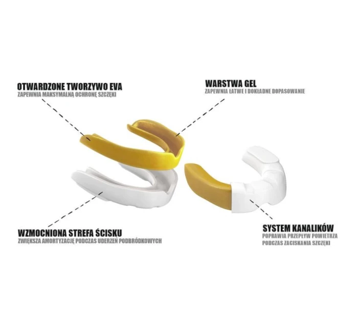 Gelový chránič zubů + krabička - bílá a zlatá | GelTech Gelový chránič zubů + krabička - bílá a zlatá | GelTech