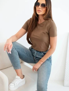 Dámské kalhoty M.sara s push-up efektem a středním pasem jeansové modré