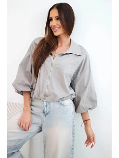 Dámská bavlněná bomber bunda na zip fango zelená