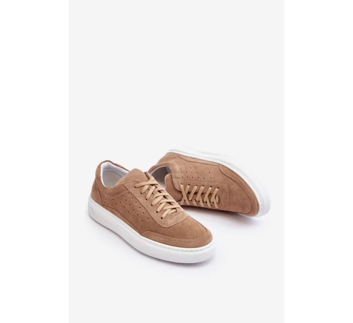 Pánské semišové sportovní boty model 21641511 béžové - Zazoo Pánské semišové sportovní boty model 21641511 béžové - Zazoo