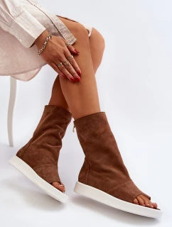 Hnědé Dámské Sandály Zamszové Svrchní model 21652349 - Zazoo