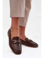 Dámské loafers polobotky s ozdobou Priscelle – hnědé