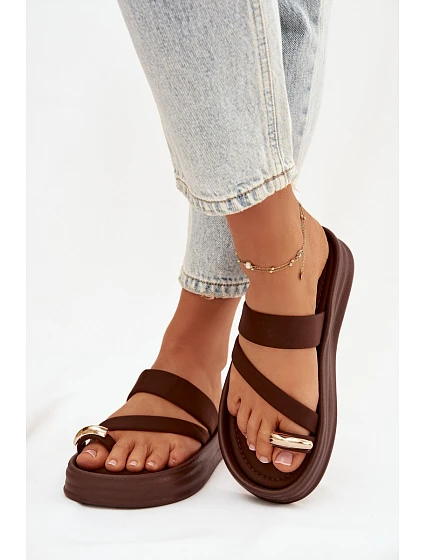 Dámské pantofle Farielle LS-170 hnědé - Bestelle