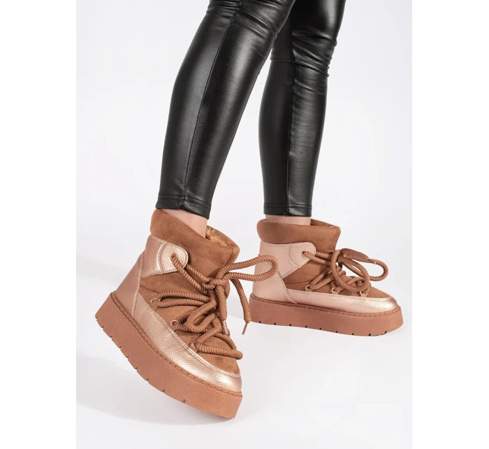 Exkluzívní sněhule hnědé dámské platforma Exkluzívní sněhule hnědé dámské platforma