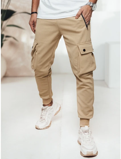 Pánské kalhoty cargo béžové FashionStreet UX4461 Pánské kalhoty cargo béžové FashionStreet UX4461