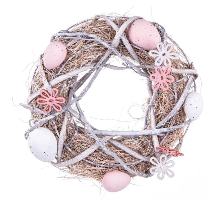 DEKORATIVNÍ GIRLANDA ŠEDÁ PRŮMĚR 24CM