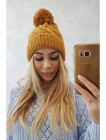 Fleecová čepice hořčicová model 18751361 - K-Fashion Fleecová čepice hořčicová model 18751361 - K-Fashion