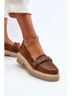 Zazoo 3429/W Dámské Semišové Mokasíny S Ozdobou Hnědé Zazoo 3429/W Dámské Semišové Mokasíny S Ozdobou Hnědé