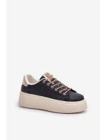 na platformě s ozdobnými šňůrkami černé model 21683454 - Boto na platformě s ozdobnými šňůrkami černé model 21683454 - Boto