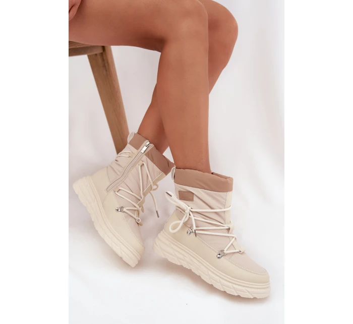 Dámské zimní boty na zip  25 44 béžové Dámské zimní boty model 21728485 - Lee Cooper