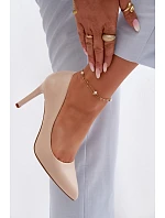 Eko kožené lodičky Sergio Leone 1339 Světle béžové Eko kožené lodičky Sergio Leone 1339 Světle béžové