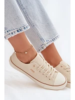 Dámské nízké tenisky Big Star model 22069453 Béžové - Big Star Shoes Dámské nízké tenisky Big Star model 22069453 Béžové - Big Star Shoes