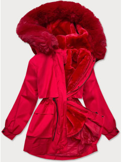 Červená dámská zimní bunda s odepínací podšívkou (b2715-4)
