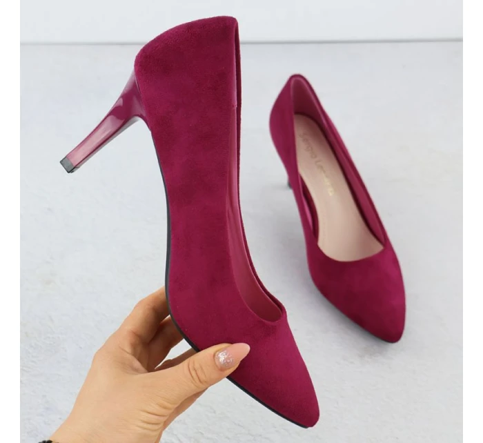Dámské semišové lodičky na jehlovém podpatku fuchsiové barvy Sergio model 21905065 - LEONE Dámské semišové lodičky na jehlovém podpatku fuchsiové barvy Sergio model 21905065 - LEONE