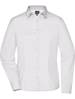 Daiber JN 641 Popelínová business halenka s dlouhým rukávem 02.0641 white