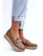 Kožené polobotky na platformě s ozdobou model 21634887 - Boto