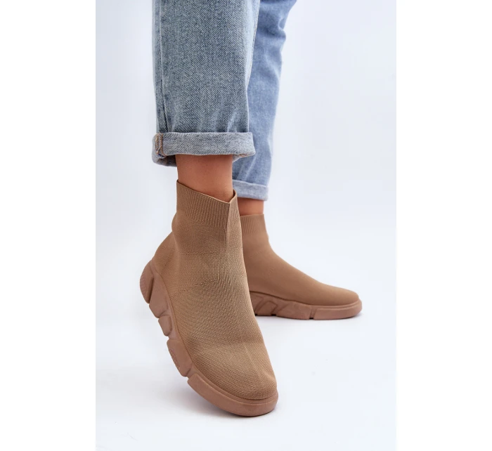 Dámské sportovní boty se ponožkou béžové Zirila Dámské sportovní boty se ponožkou béžové Zirila