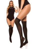 Dámské punčocháče nad kolena S85185 černé - In-Stylefashion Dámské punčocháče nad kolena S85185 černé - In-Stylefashion