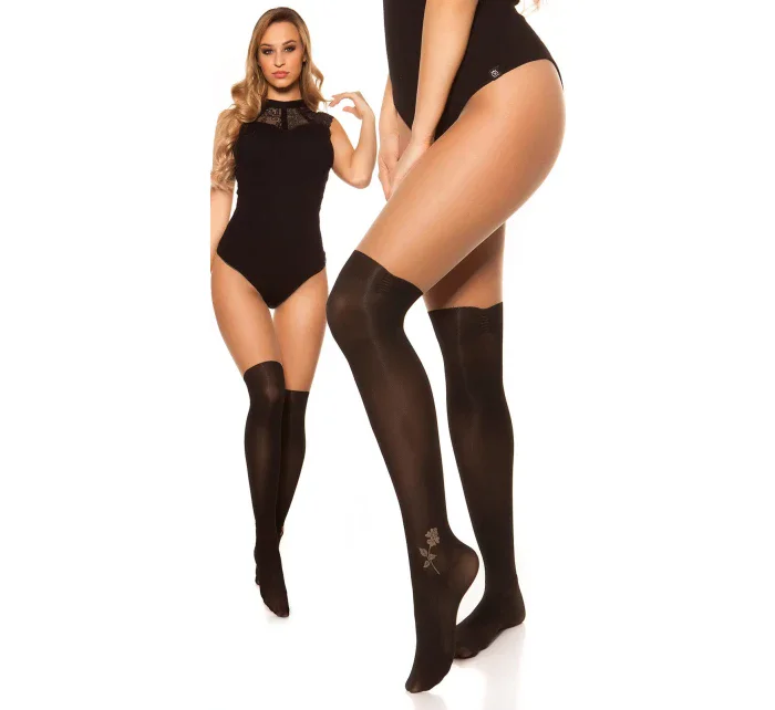 Dámské punčocháče nad kolena S85185 černé - In-Stylefashion Dámské punčocháče nad kolena S85185 černé - In-Stylefashion