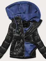 černo/modrá dámská bunda s kapucí (BH2003)