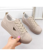 Filippo W PAW315C béžové semišové kožené polobotky na platformě