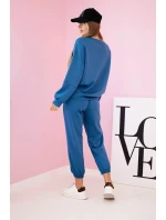 Komplet teplákové + kalhoty máslová látka denim Komplet teplákové + kalhoty máslová látka denim