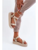 Dámské sandály na platformě Big Star NN274A528 béžové