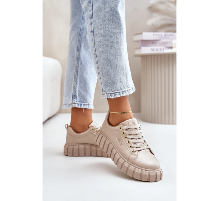 Zateplené dámské sneakersy Big Star MM274618 béžové