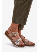 Dámské Sandály S Přezkou Béžové model 21697910 - Inblu