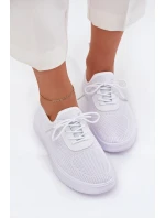 Dámské bílé textilní boty na platformě model 21702961 - Boto