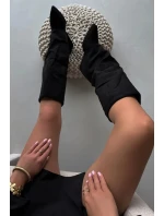 Zateplené Kozačky Kavalíři Dámské Na Podpatku S Třásněmi Černé Zalia