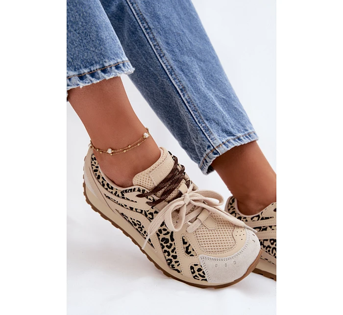 Kožené semišové dámské tenisky Big Star model 22074804 béžové - Big Star Shoes Kožené semišové dámské tenisky Big Star model 22074804 béžové - Big Star Shoes