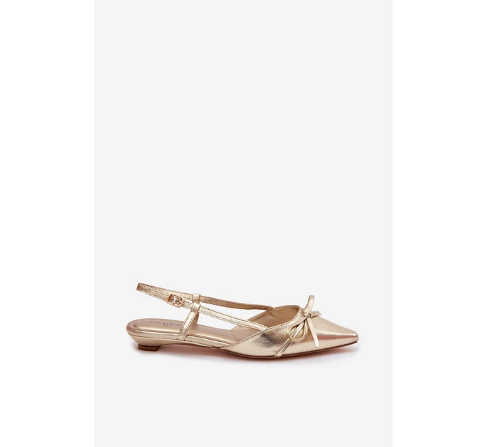 Dámské sandály z umělé kůže na nízkém podpatku Zlaté Jelmera