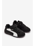 Dětské sportovní boty na suchý zip Perrin – černo-bílé