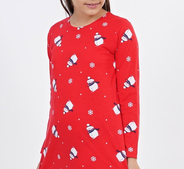 Dětská noční košile s dlouhým rukávem Sněhuláci