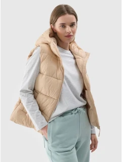 Dámská prošívaná mikina s kapucí bez rukávů 4F 4FWAW24TVJAF141-83S