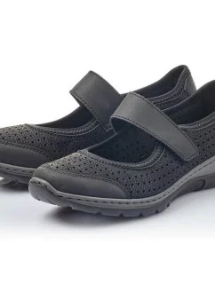 Pohodlná ažurová polobotka Rieker W RKR575 černá