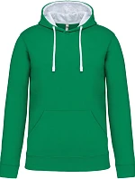 Kariban K 446 Kontrastní mikina s kapucí 20.K446 light kelly green/white