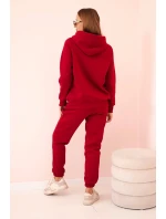 Dámský komplet z bavlny z potiskem, model 21310084 bordový - K-Fashion Dámský komplet z bavlny z potiskem, model 21310084 bordový - K-Fashion