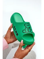 Dámské pěnové žabky na masivní podrážce s medvídkem Zelené model 21665955 - Boto