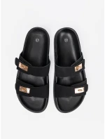 Designové  nazouváky černé dámské platforma