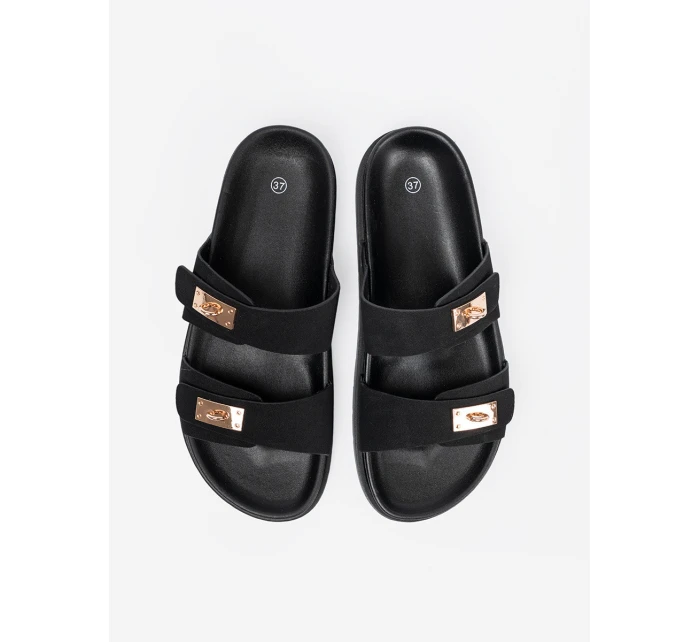 Designové  nazouváky černé dámské platforma