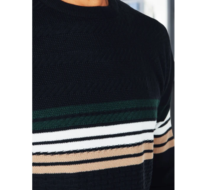 Pánský pruhovaný tmavě modrý svetr model 21994027 - Dstreet
