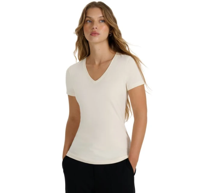 Dámské tričko krémové WAW25TTSH model 21391882 - 4F Dámské tričko krémové WAW25TTSH model 21391882 - 4F