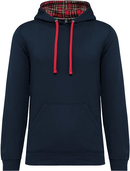 Kariban K 4013 Unisex mikina s kapucí 20.K013 navy/red tartan Kariban K 4013 Unisex mikina s kapucí 20.K013 navy/red tartan