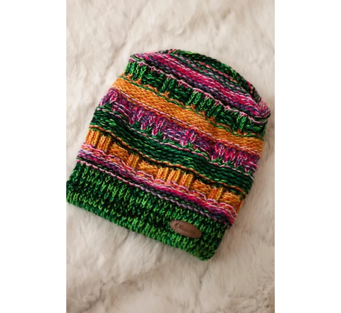 Fleecová čepice Patrycja K254 fialová+zelená neonová Fleecová čepice Patrycja K254 fialová+zelená neonová