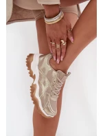 Dámské Sportovní Tenisky Big Star SS274014 Béžovo-Zlaté Dámské Sportovní Tenisky Big Star SS274014 Béžovo-Zlaté