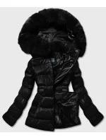 KRÓTKA BŁYSZCZĄCA KURTKA DAMSKA CZARNA model 21244098 - S'WEST
