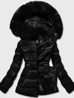 KRÓTKA BŁYSZCZĄCA KURTKA DAMSKA CZARNA model 21244098 - S'WEST